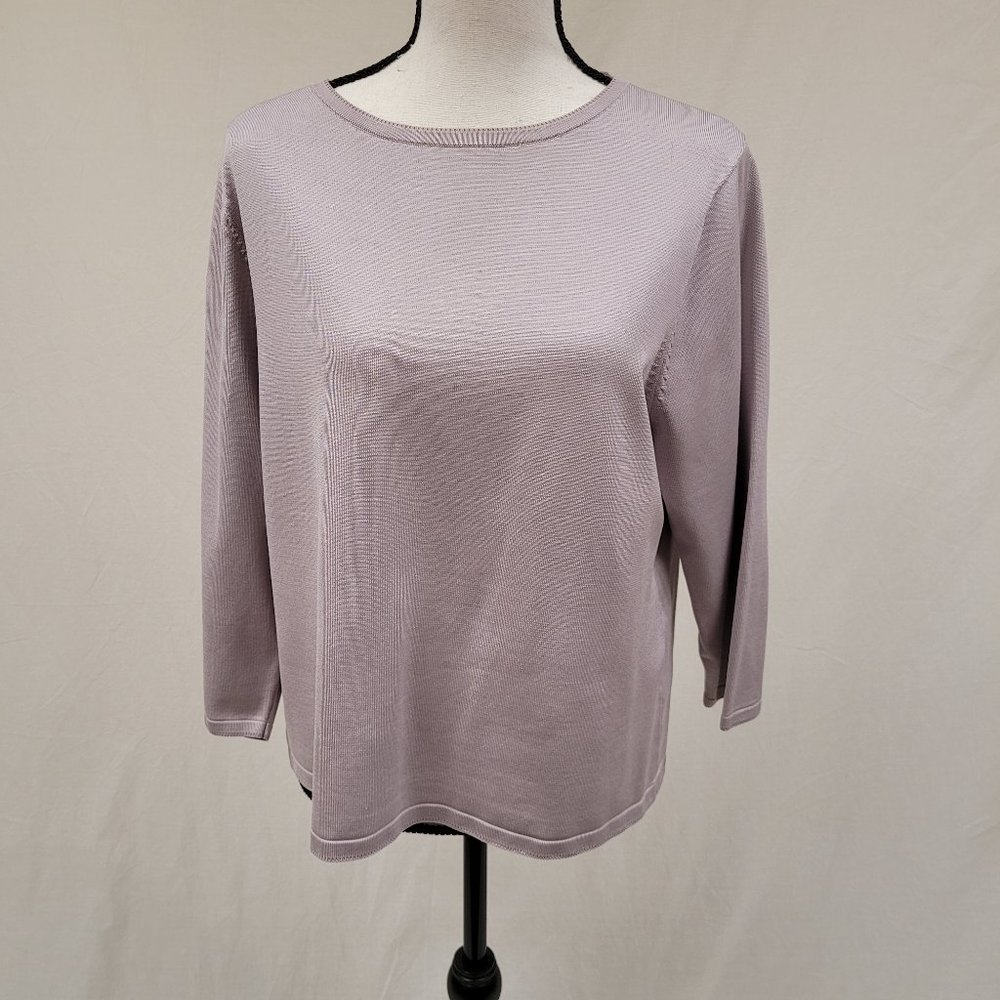 Pendleton Round Neck Silk Purple Top XL